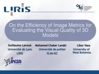 On the Efficiency of Image Metrics for Evaluating the Visual Quality of 3D Models