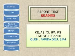 REPORT TEXT READING