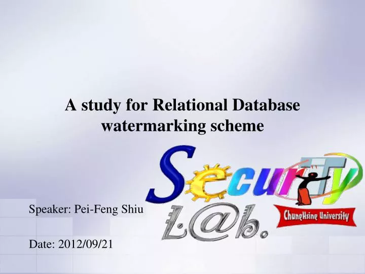 a study for relational database watermarking scheme