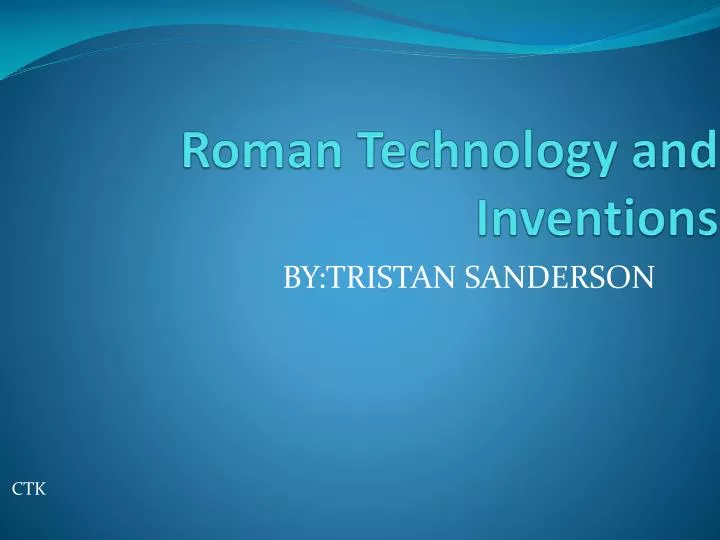 roman technology and inventions