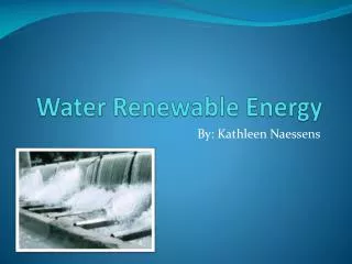 Water Renewable Energy