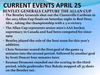 CURRENT EVENTS APRIL 25