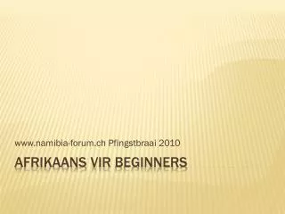 Afrikaans vir beginners