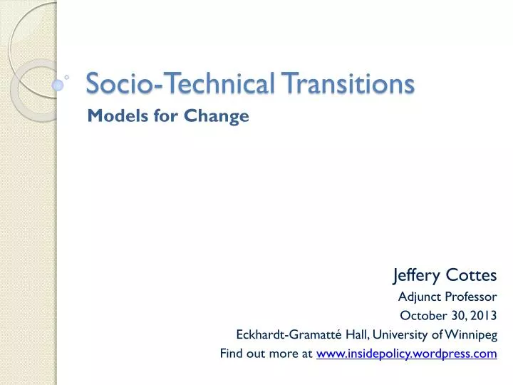 socio technical transitions