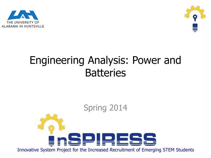 engineering analysis power and batteries