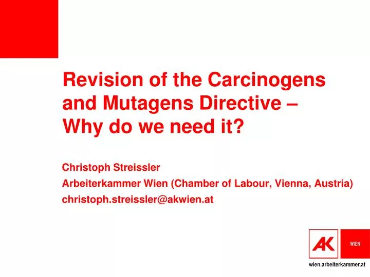 revision of the carcinogens and mutagens directive why do we need it