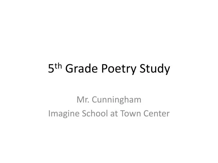 5 th grade poetry study