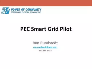 PEC Smart Grid Pilot