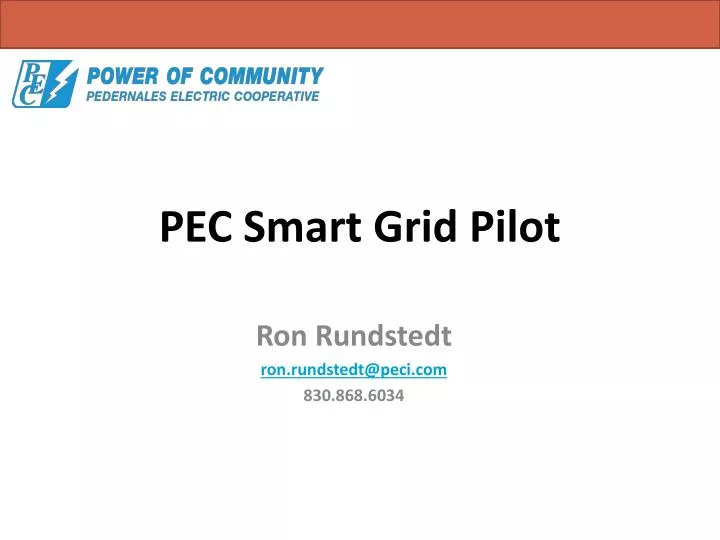 pec smart grid pilot