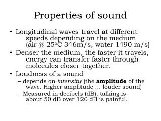 Properties of sound