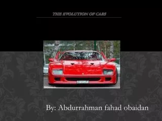 the Evolution of cars