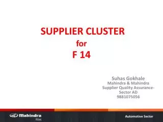 SUPPLIER CLUSTER for F 14