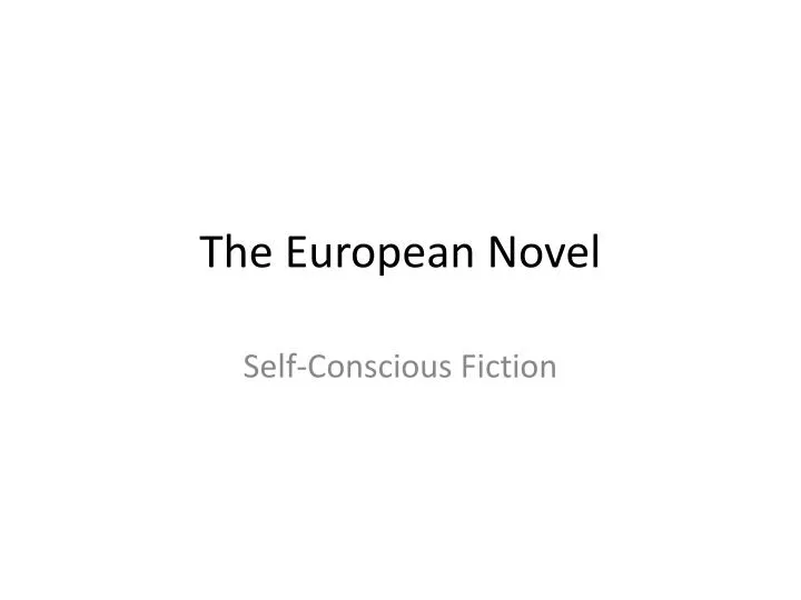 the european novel