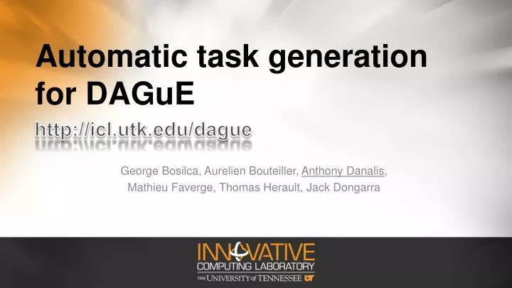 automatic task generation for dague