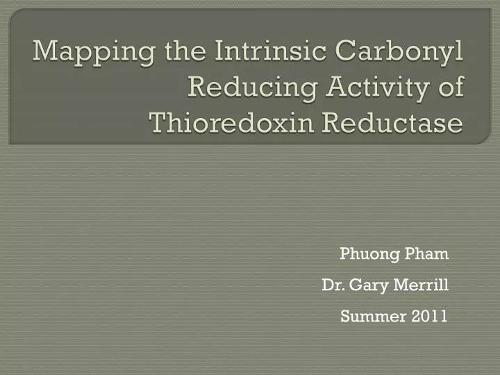 mapping the intrinsic carbonyl reducing activity of thioredoxin reductase