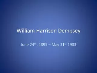 William Harrison Dempsey