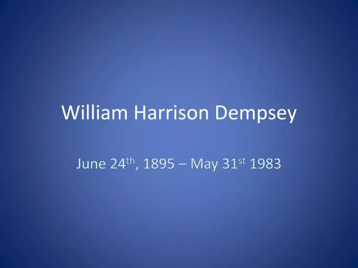 william harrison dempsey