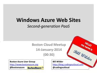 Windows Azure Web Sites Second-generation PaaS
