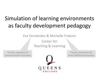 Simulation of learning environments as faculty development pedagogy