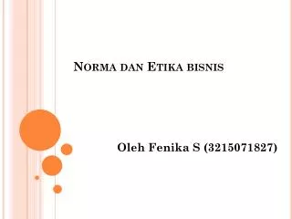 norma dan etika bisnis