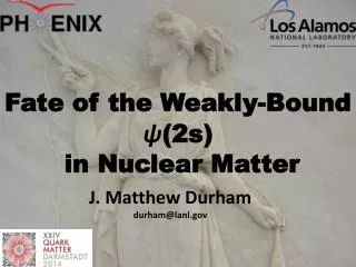 Fate of the W eakly-Bound ? (2s) in Nuclear M atter