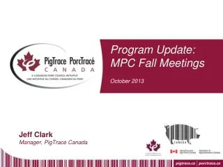 Program Update: MPC Fall Meetings October 2013