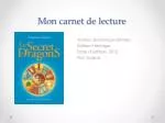 Mon carnet de lecture - slide 1