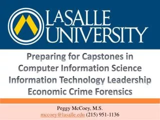 Preparing for Capstones in Computer Information Science Information Technology Leadership