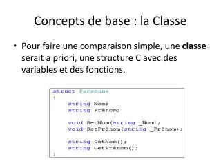 concepts de base la classe