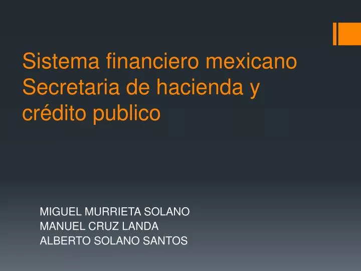 sistema financiero mexicano secretaria de hacienda y cr dito publico