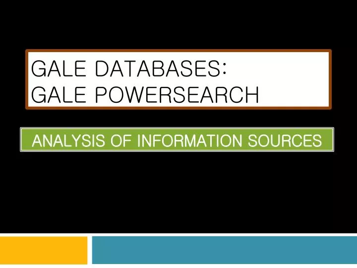 gale databases gale powersearch