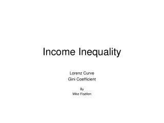 Income Inequality