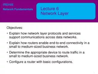 Lecture 6 Network Layer