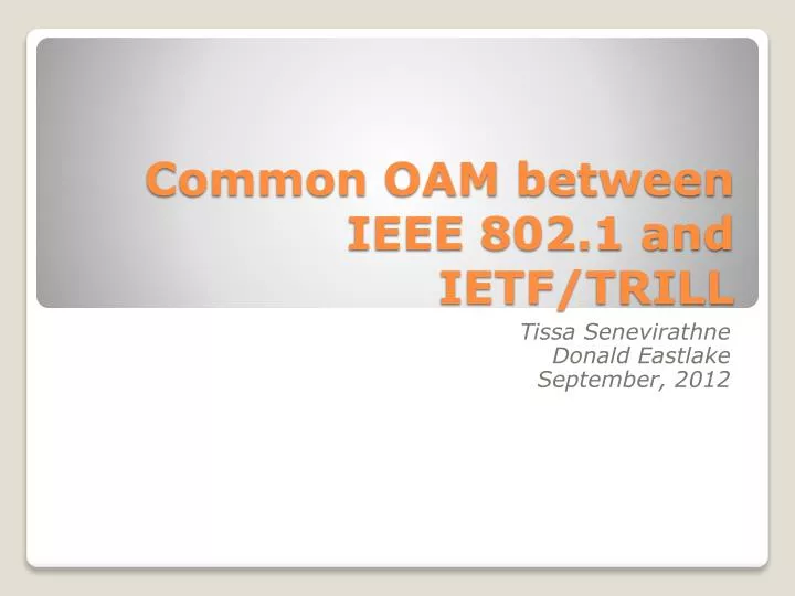 common oam between ieee 802 1 and ietf trill