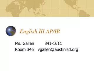 English III AP/IB