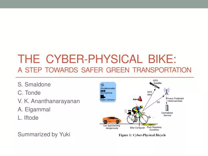 the cyber physical bike a step towards safer green transportation