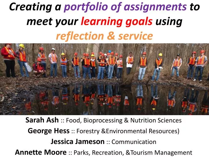creating a portfolio of assignments to meet your learning goals using reflection service