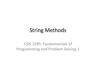 String Methods