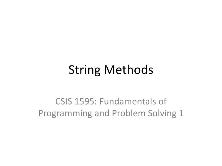 string methods