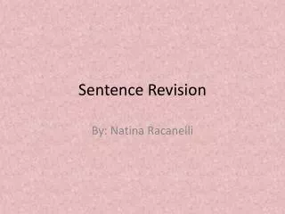 Sentence Revision