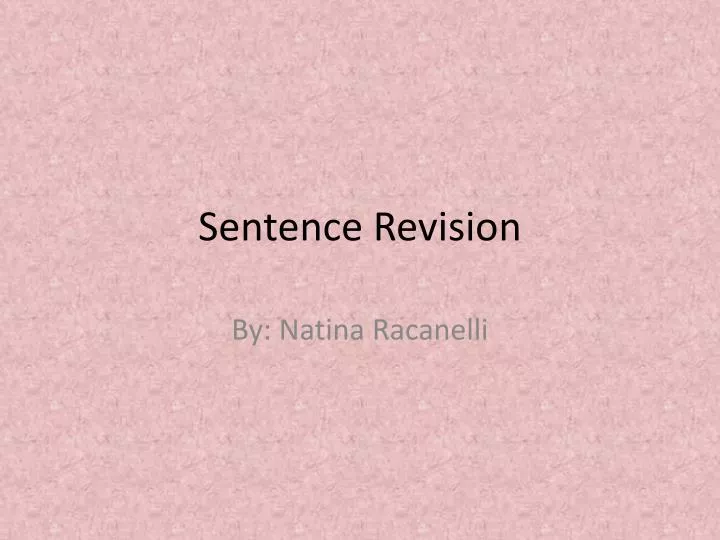sentence revision