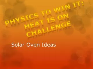 Solar Oven Ideas