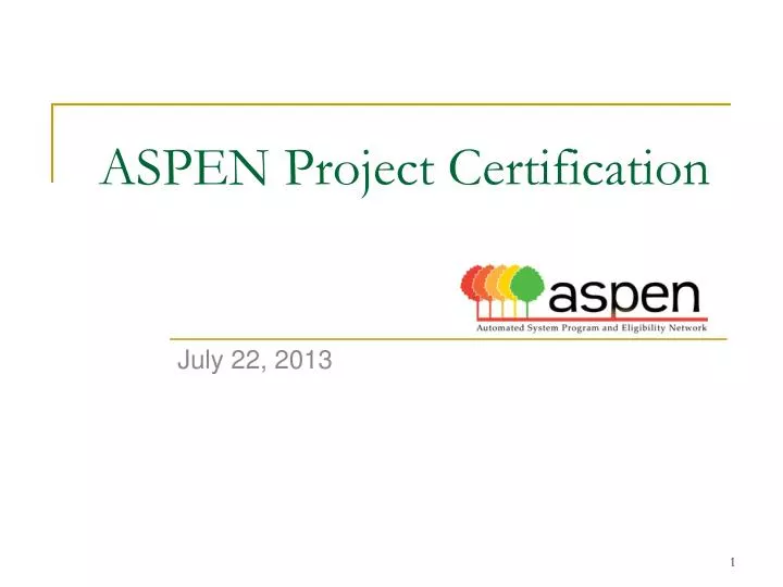 aspen project certification
