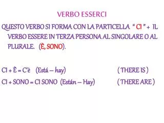 verbo esserci