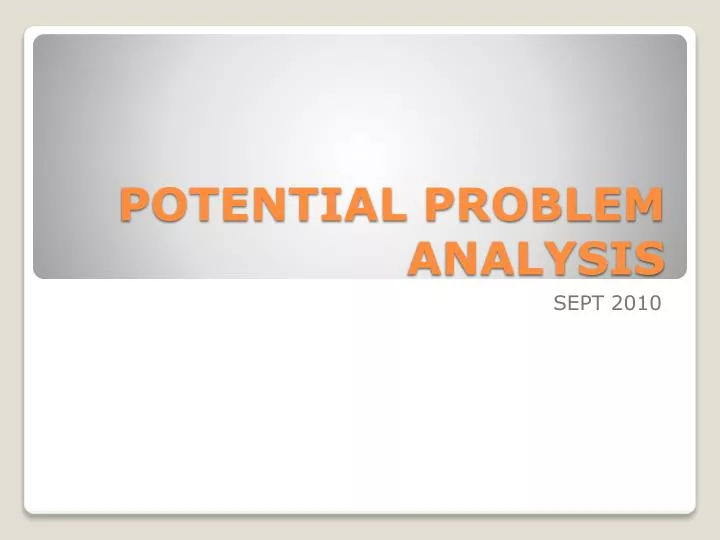 potential problem analysis