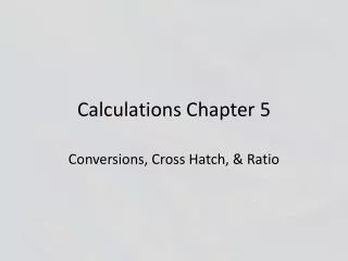 Calculations Chapter 5
