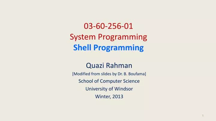 03 60 256 01 system programming shell programming