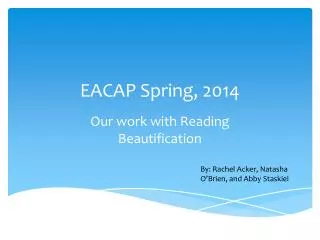 EACAP Spring, 2014