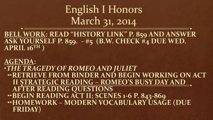 english i honors march 31 2014