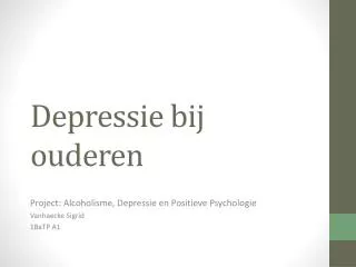 depressie bij ouderen
